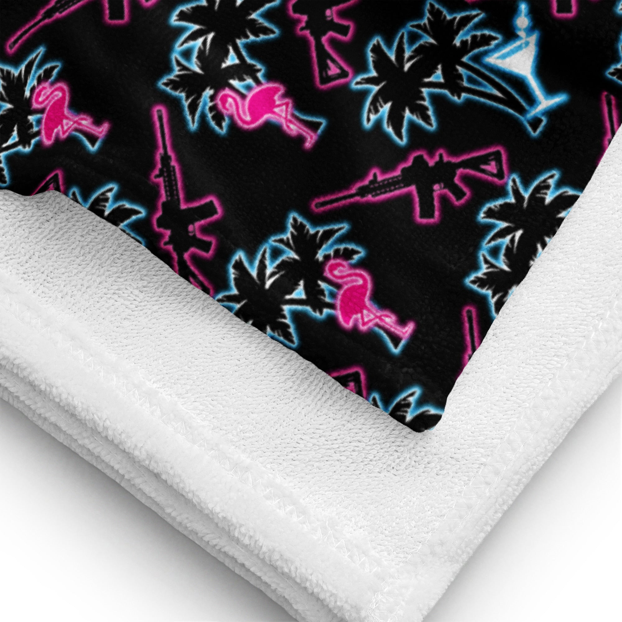 Neon Attack Beach Towel