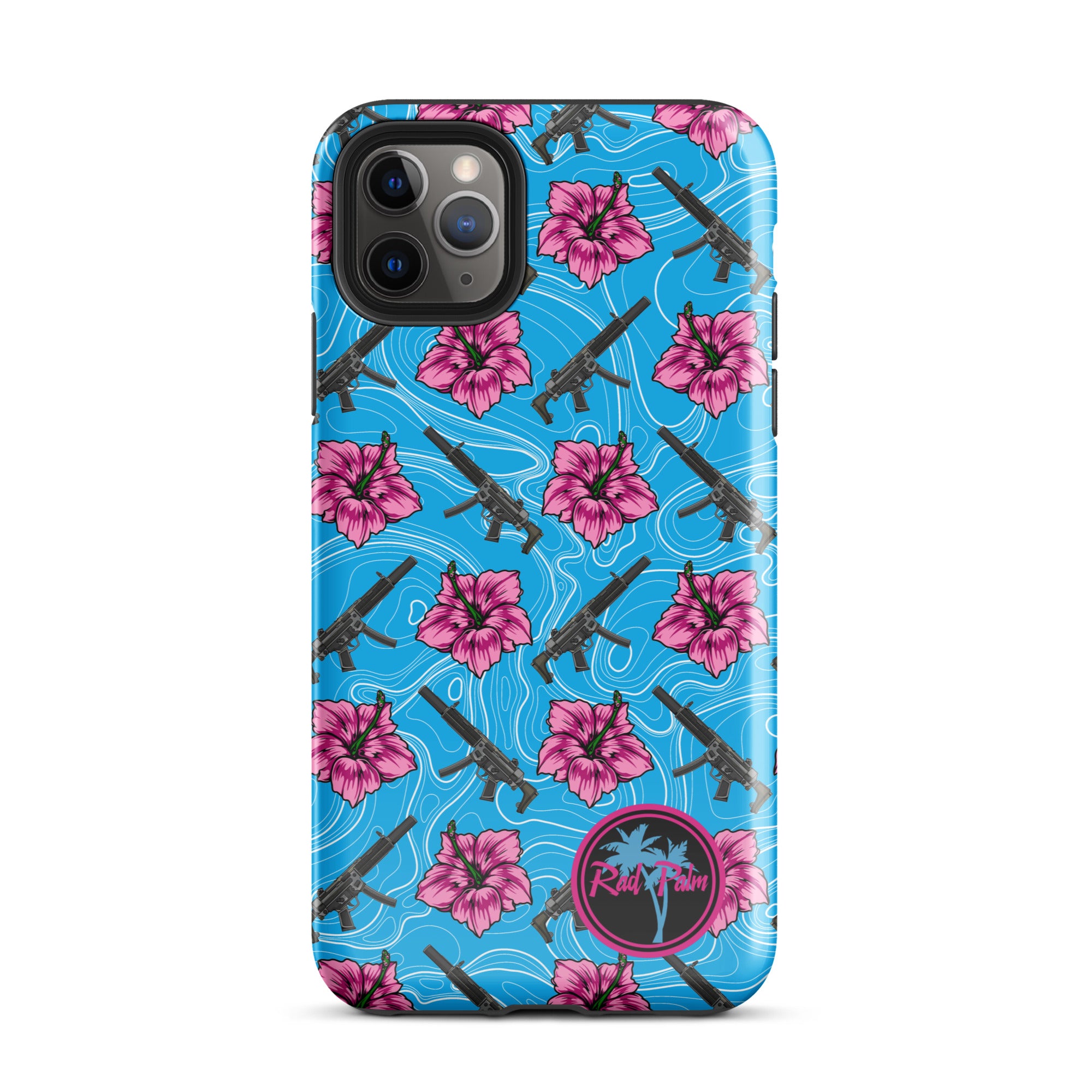 High Capacity Hibiscus Blue Tough Case for iPhone®