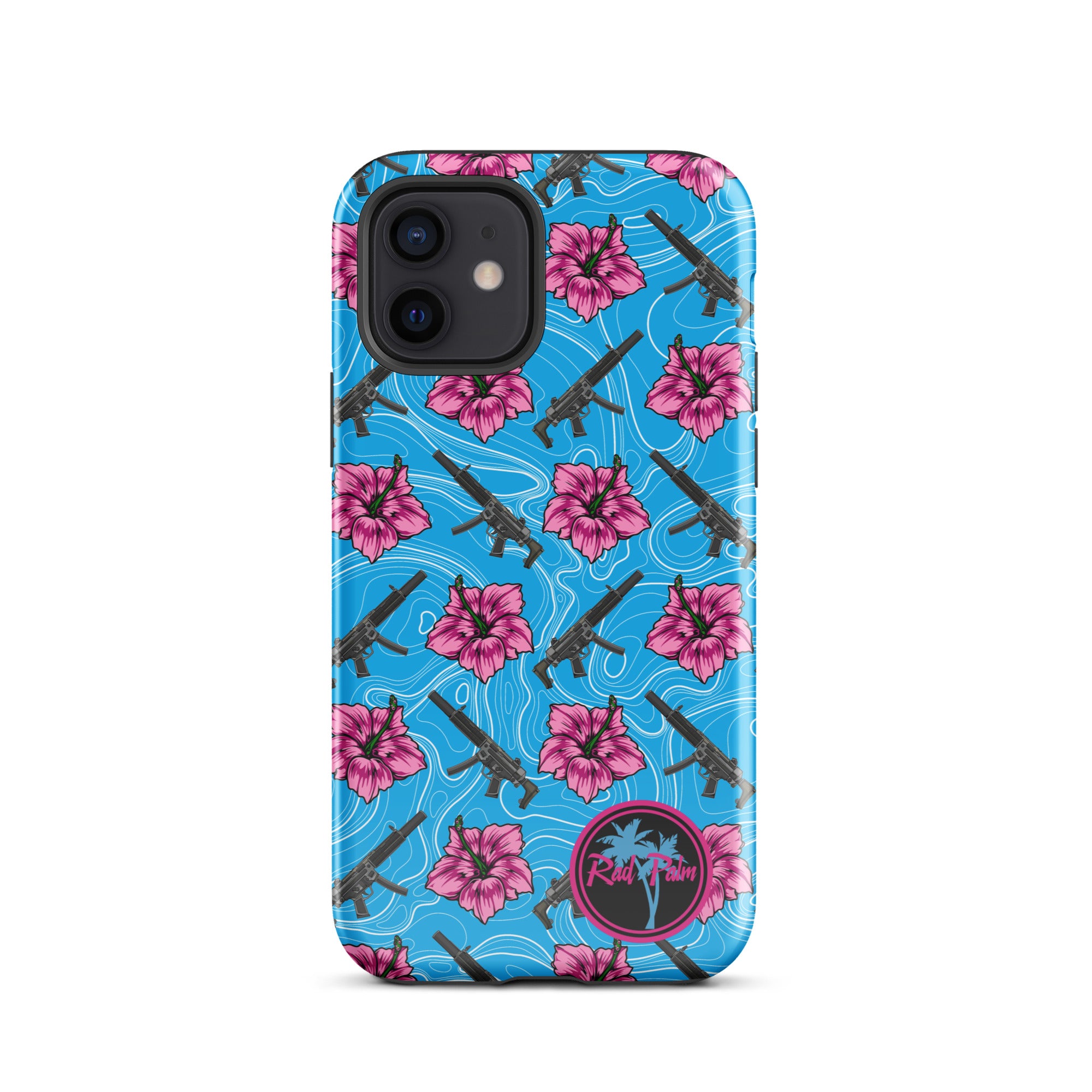 High Capacity Hibiscus Blue Tough Case for iPhone®