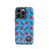 High Capacity Hibiscus Blue Tough Case for iPhone®