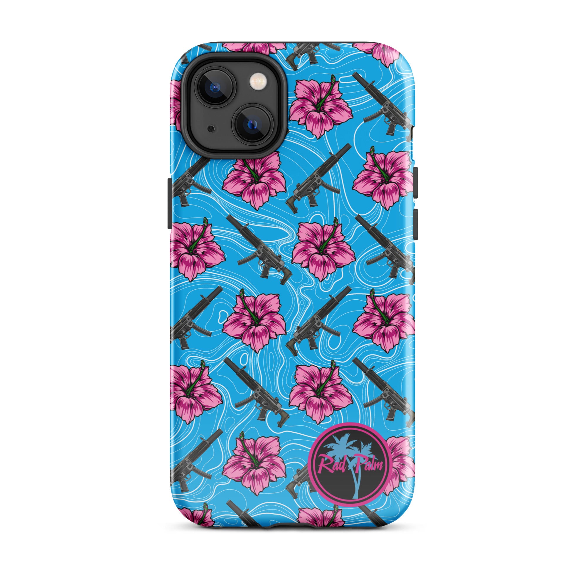 High Capacity Hibiscus Blue Tough Case for iPhone®