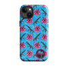 Load image into Gallery viewer, High Capacity Hibiscus Blue Tough Case for iPhone®