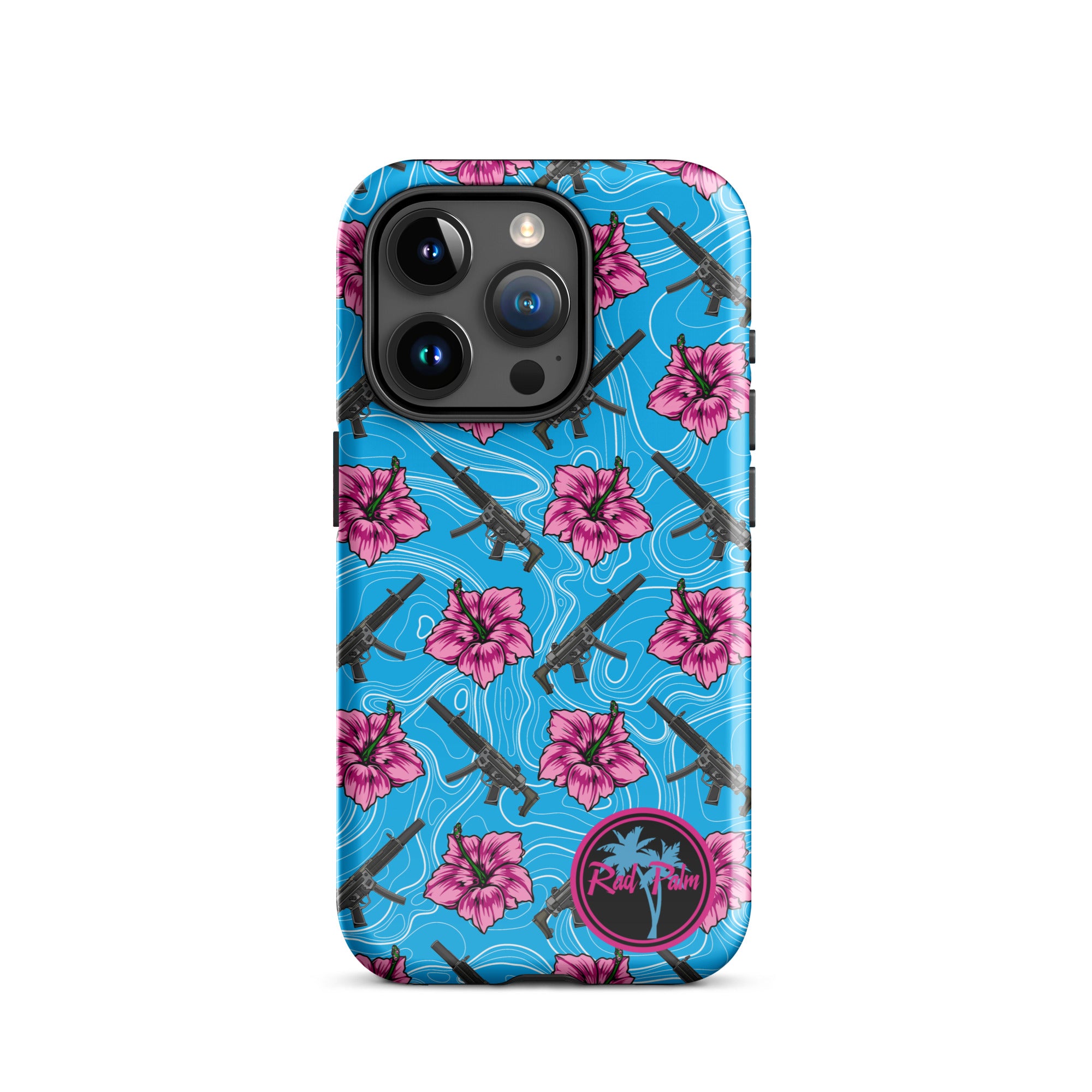 High Capacity Hibiscus Blue Tough Case for iPhone®