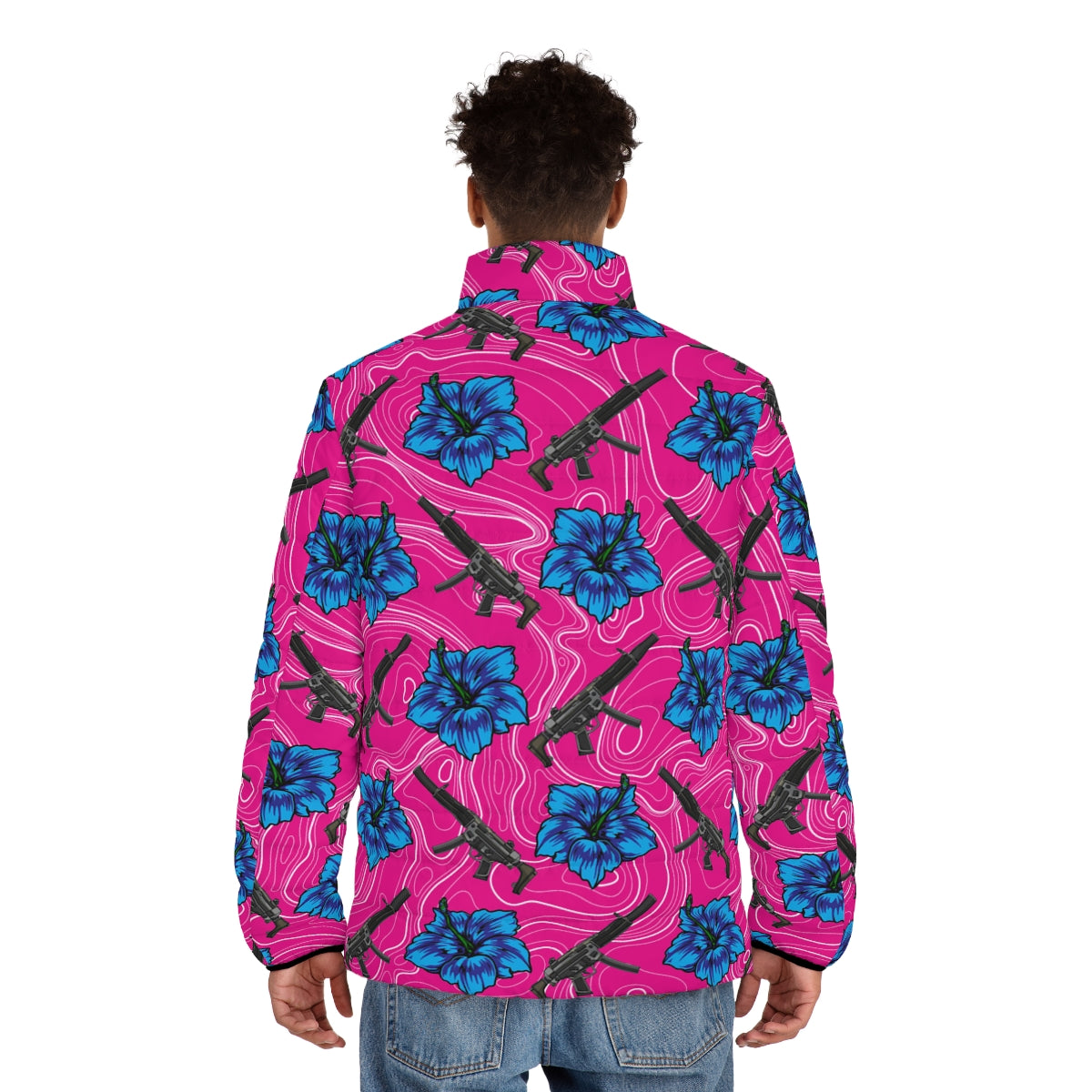 Chaqueta acolchada de alta capacidad para hombre Rad Palm Hibiscus 