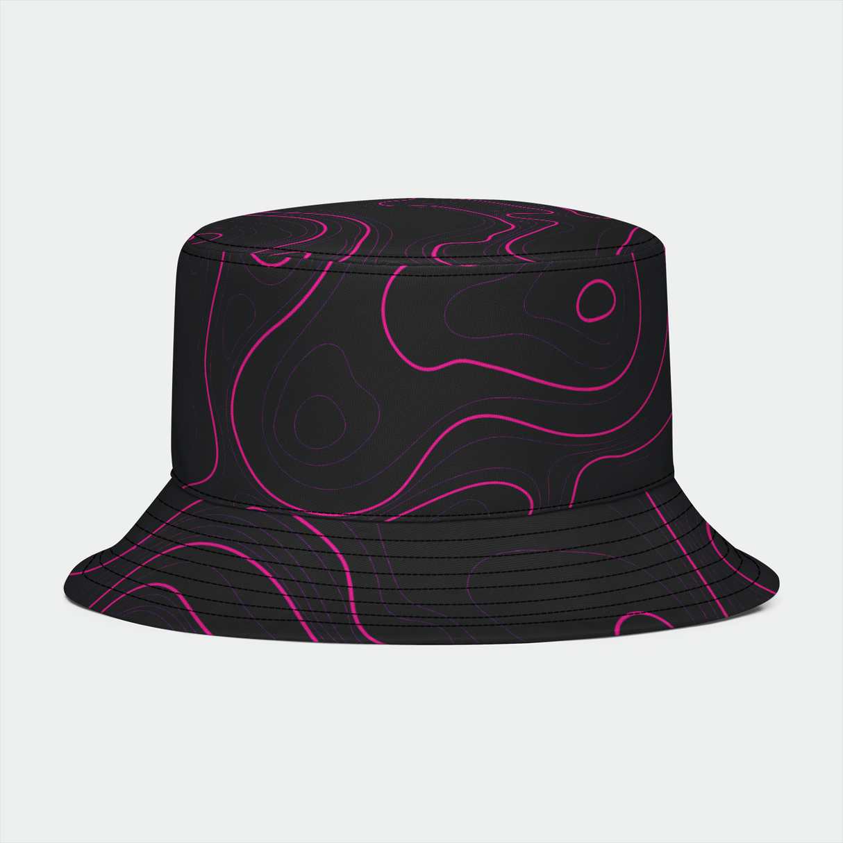 Sombrero de pescador con diseño de topo en rosa y negro de Rad Palm