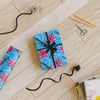 High Capacity Hibiscus Blue Gift Wrapping Paper Rolls, 1pc
