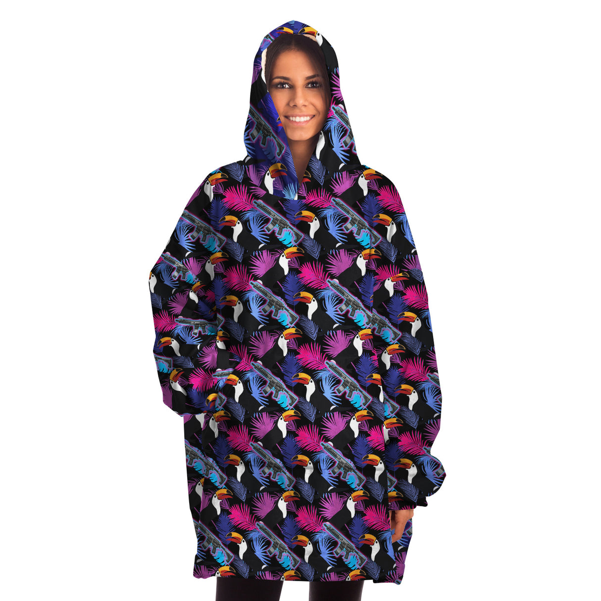 Sudadera con capucha cómoda Rad Palm Toucan Attack 