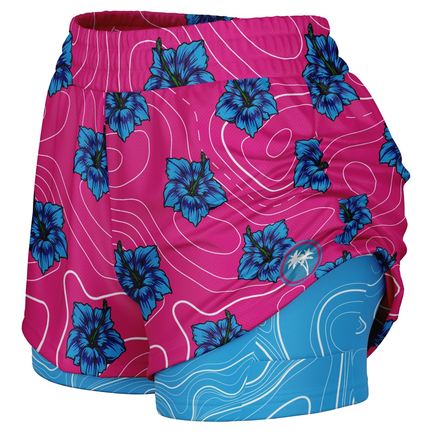 Rad Palm High Capacity Hibiscus Women's 2 in 1 Shorts