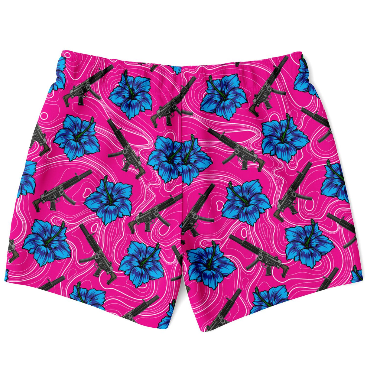 Rad Palm High Capacity Hibiscus Men's Swim Trunks