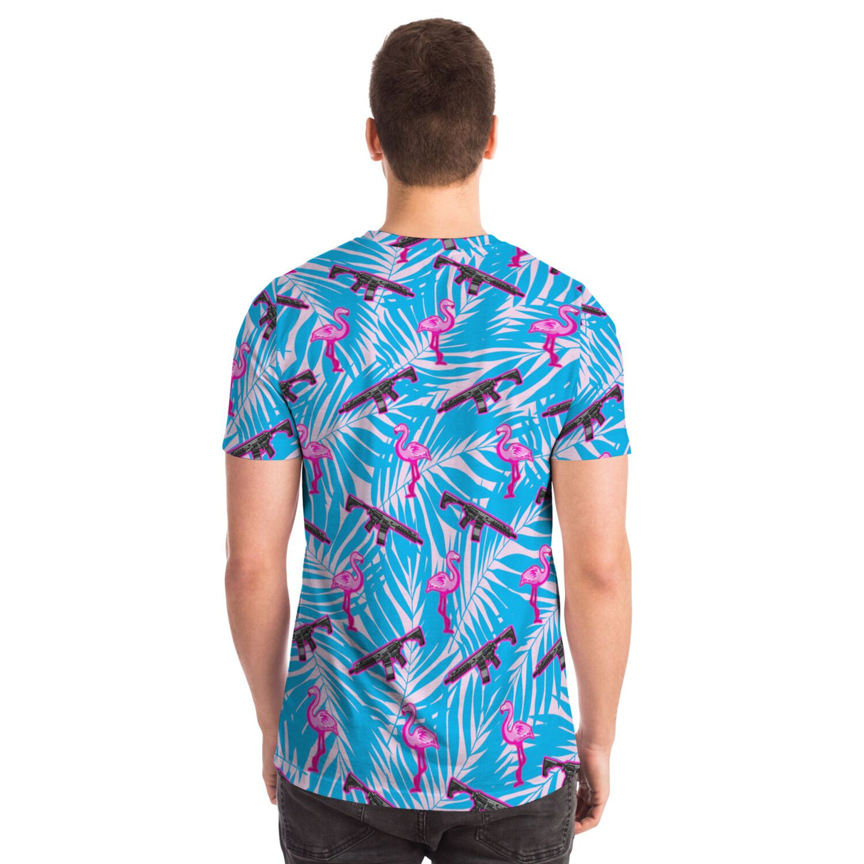 Camiseta unisex con diseño de flamencos de Rad Palm Front Line 