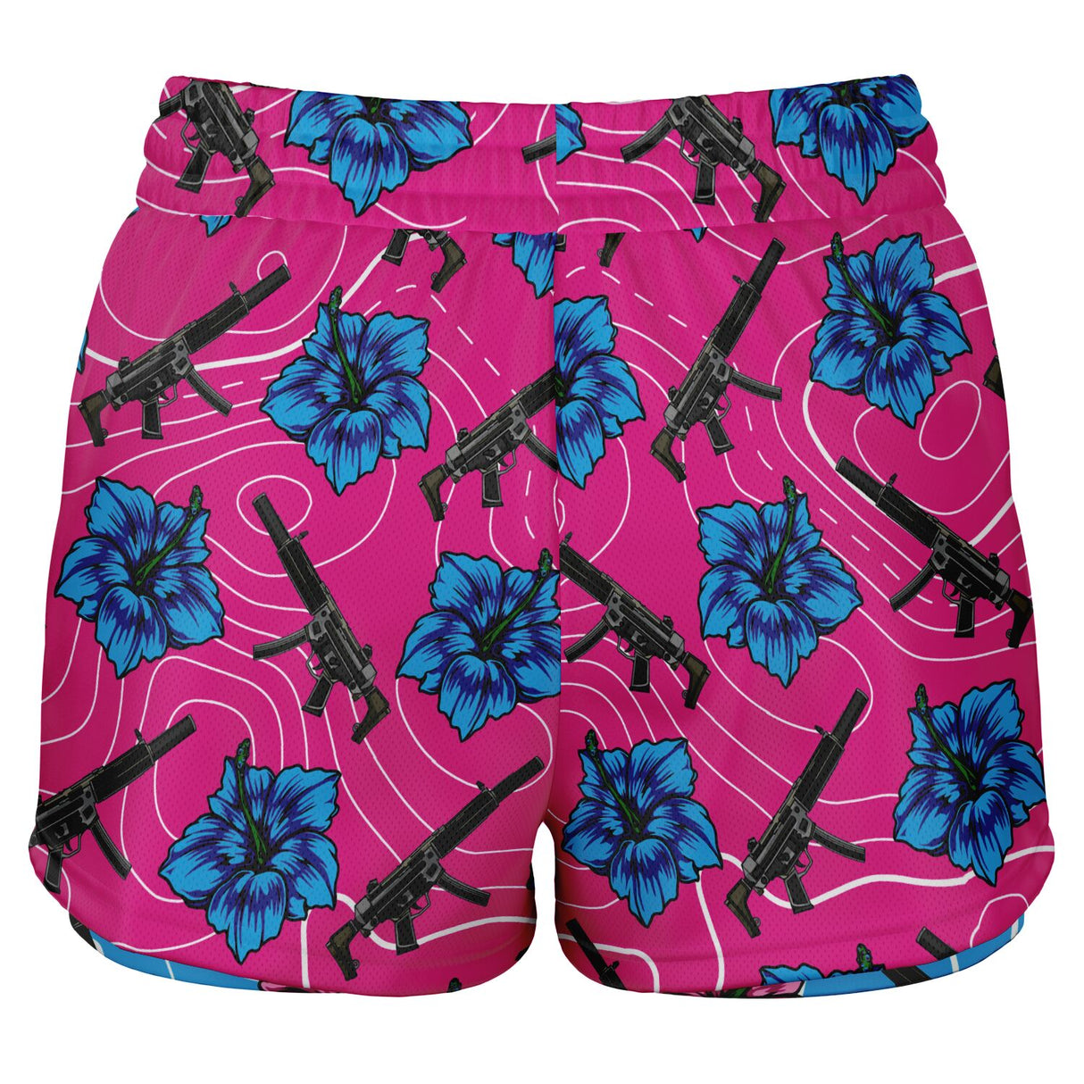 Pantalones cortos 2 en 1 de alta capacidad Hibiscus para mujer de Rad Palm