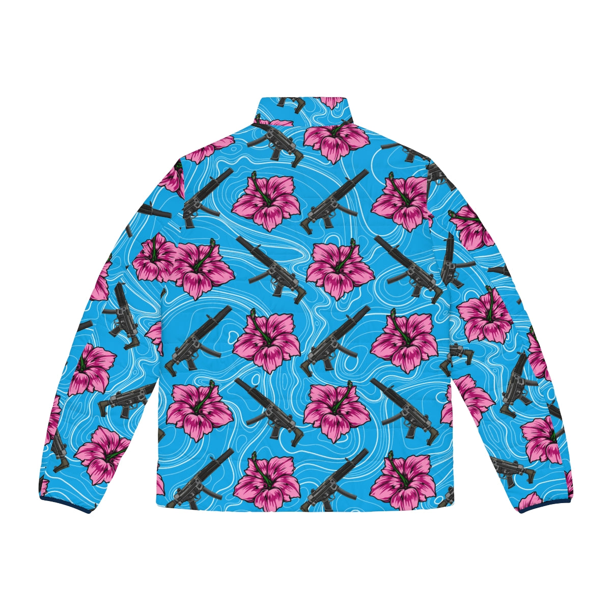 Chaqueta acolchada azul hibisco de alta capacidad para hombre de Rad Palm 