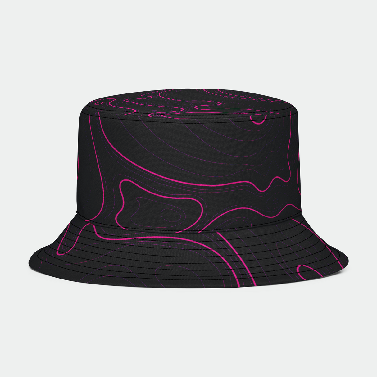 Sombrero de pescador con diseño de topo en rosa y negro de Rad Palm