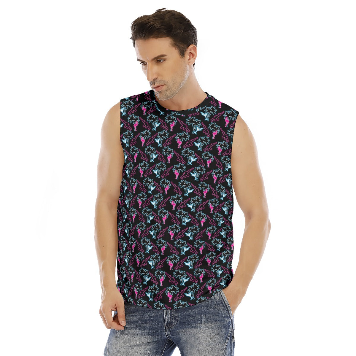 Rad Palm Neon Attack Men's O-neck Sleeveless Tank Top