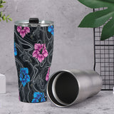 High Capacity Hibiscus Black 30oz Tumbler