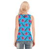 Load image into Gallery viewer, High Capacity Hibiscus Blue Women&#39;s Skinny Sport Tank Top