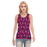 Party Like A Flock Star Dark Pink Women's Skinny Sport Tank Top