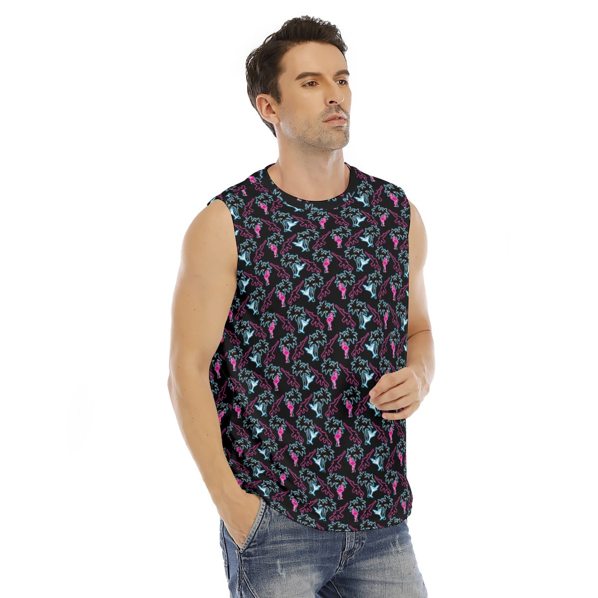 Rad Palm Neon Attack Men's O-neck Sleeveless Tank Top