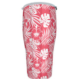 Vaso Rad Palm con diseño floral de coral de 30 oz