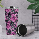 High Capacity Hibiscus Black Neon 30oz Tumbler