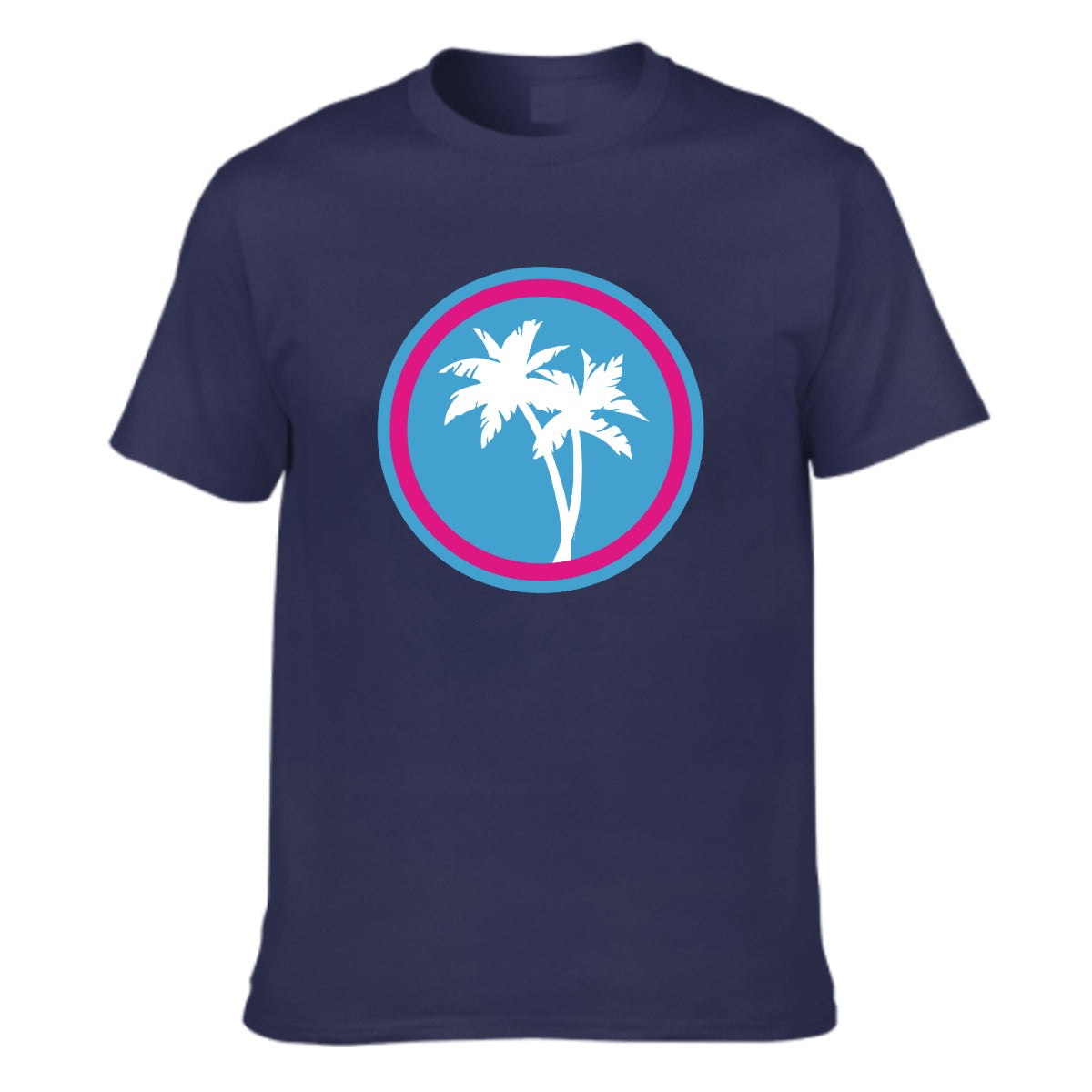 Rad Palm Blue ICON Men's Crew Neck T-shirt | Gildan 180GSM Cotton (DTG)