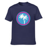 Rad Palm Blue ICON Men's Crew Neck T-shirt | Gildan 180GSM Cotton (DTG)