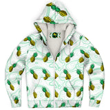 Sudadera con capucha blanca con forro polar y diseño de piña de Rad Palm 