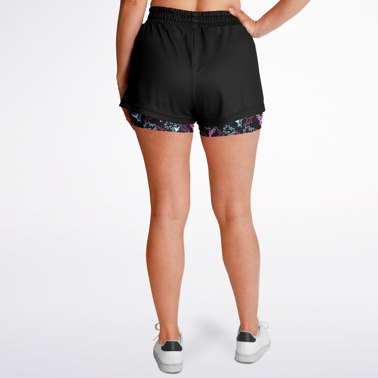 Rad Palm Neon Attack Women's 2 in 1 Shorts