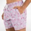 Load image into Gallery viewer, Rad Palm Party Like A Flock Star Pink Men&#39;s Swim Trunks