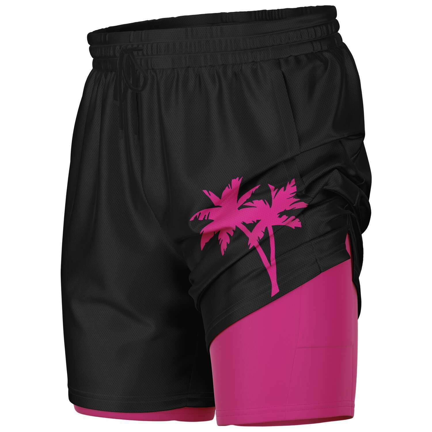 Rad Palm Pink Palm Men's 2-in-1 Shorts