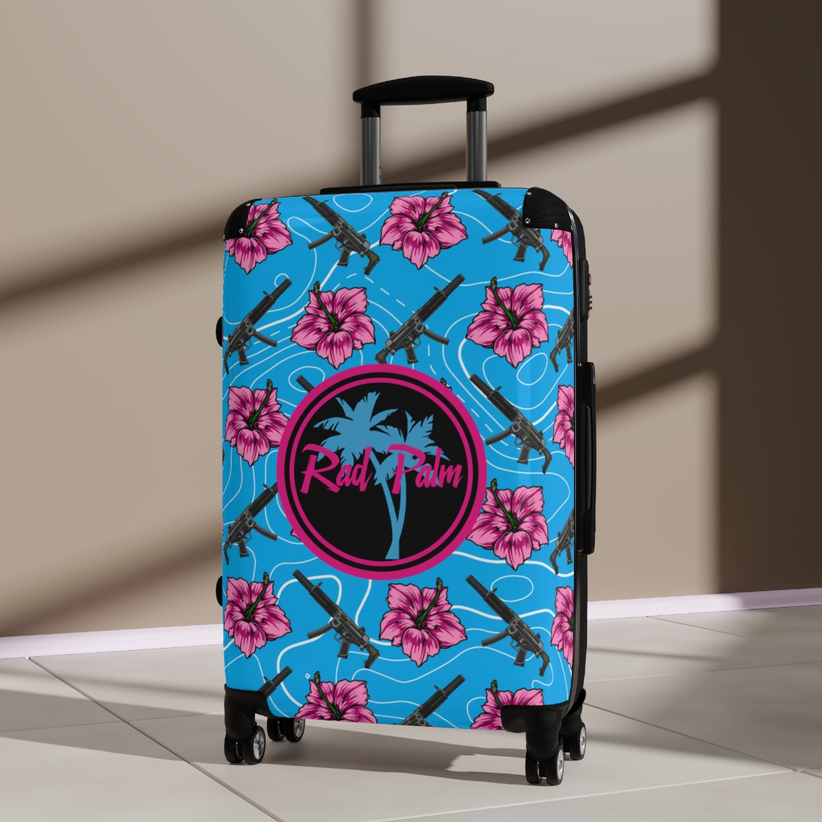 Rad Palm High Capacity Hibiscus Blue Suitcases