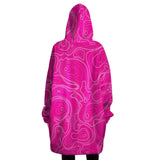 Sudadera con capucha ajustada con diseño topográfico en color rosa Rad Palm