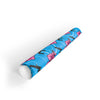 High Capacity Hibiscus Blue Gift Wrapping Paper Rolls, 1pc