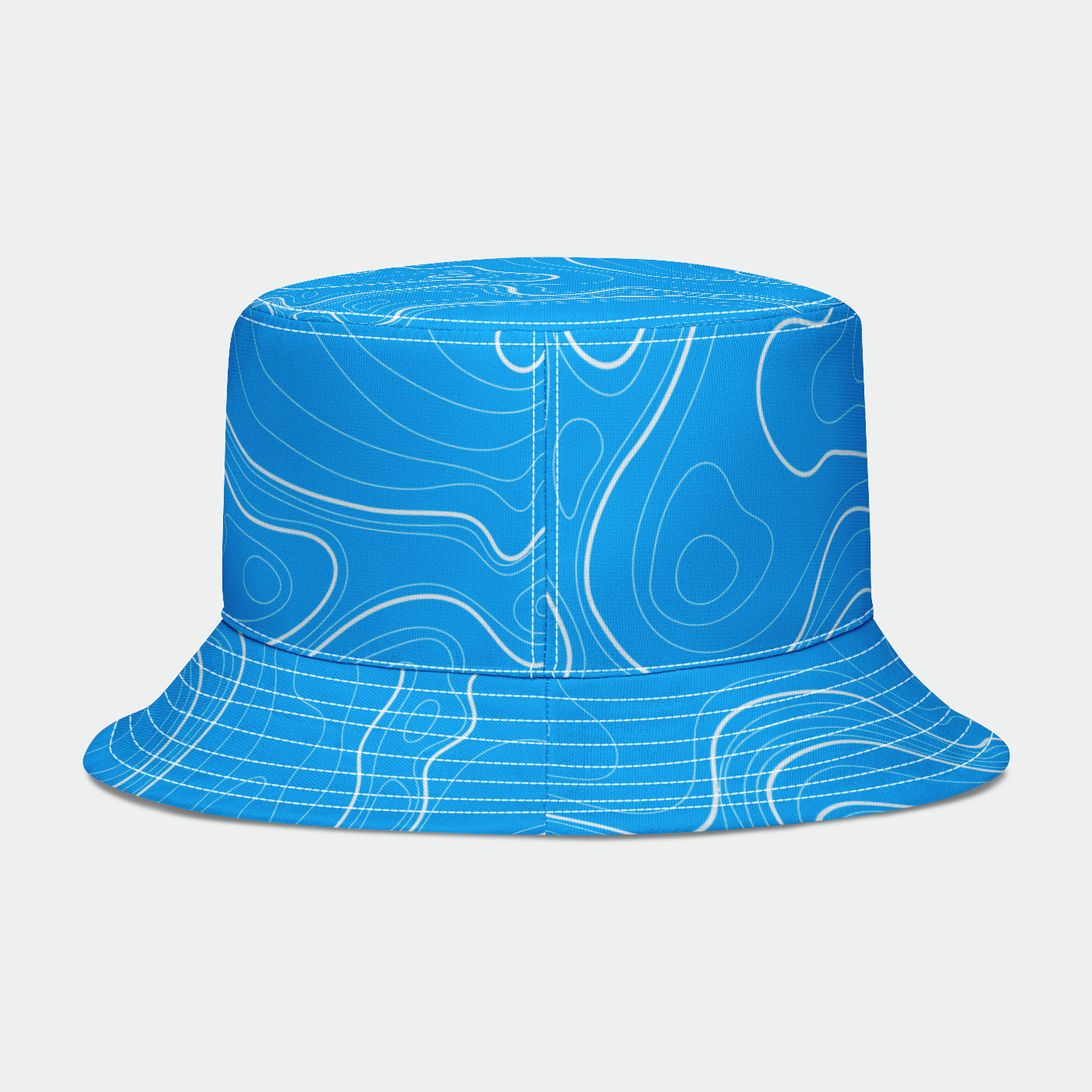 Rad Palm Blue and White Topo Bucket Hat