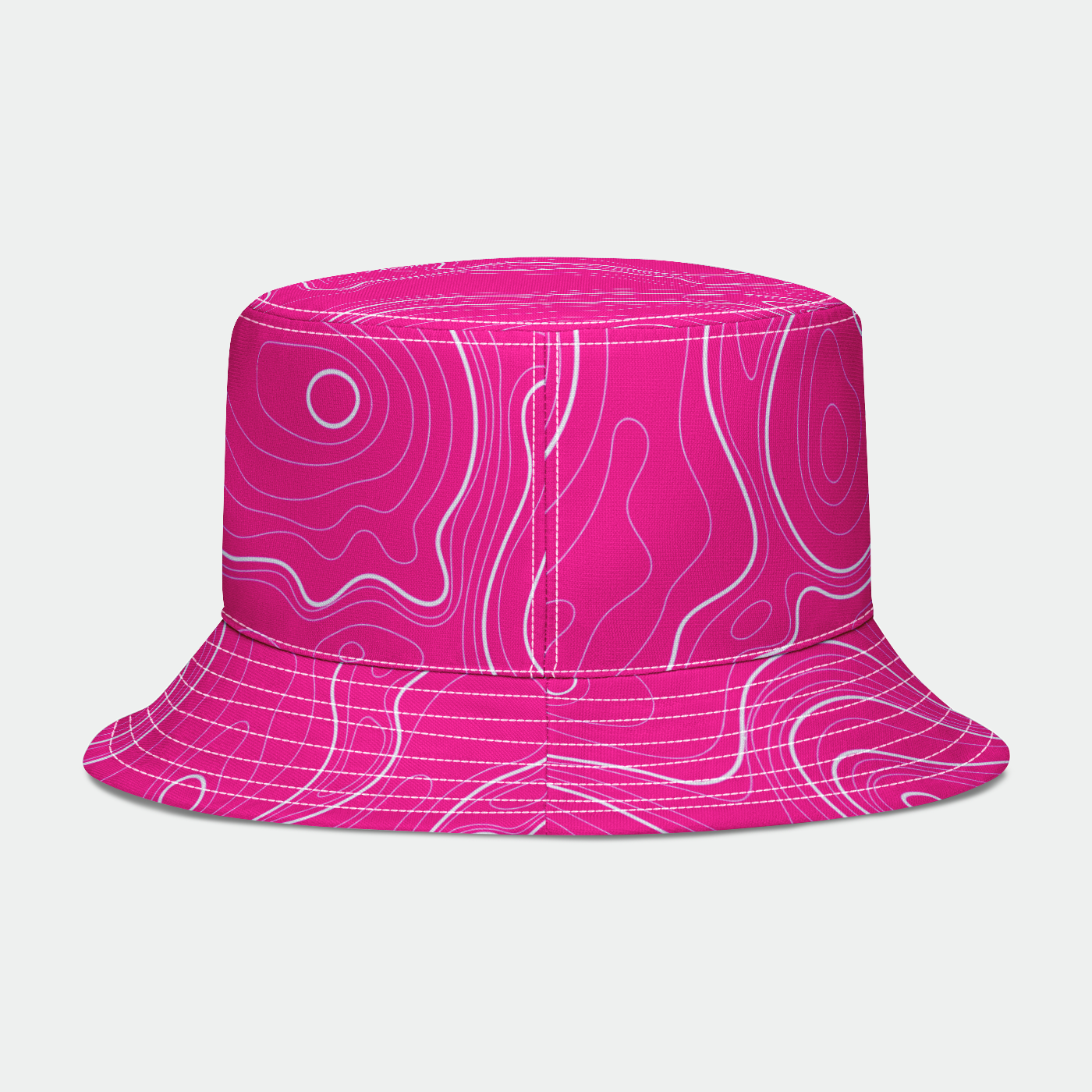 Pink and White Topo Bucket Hat