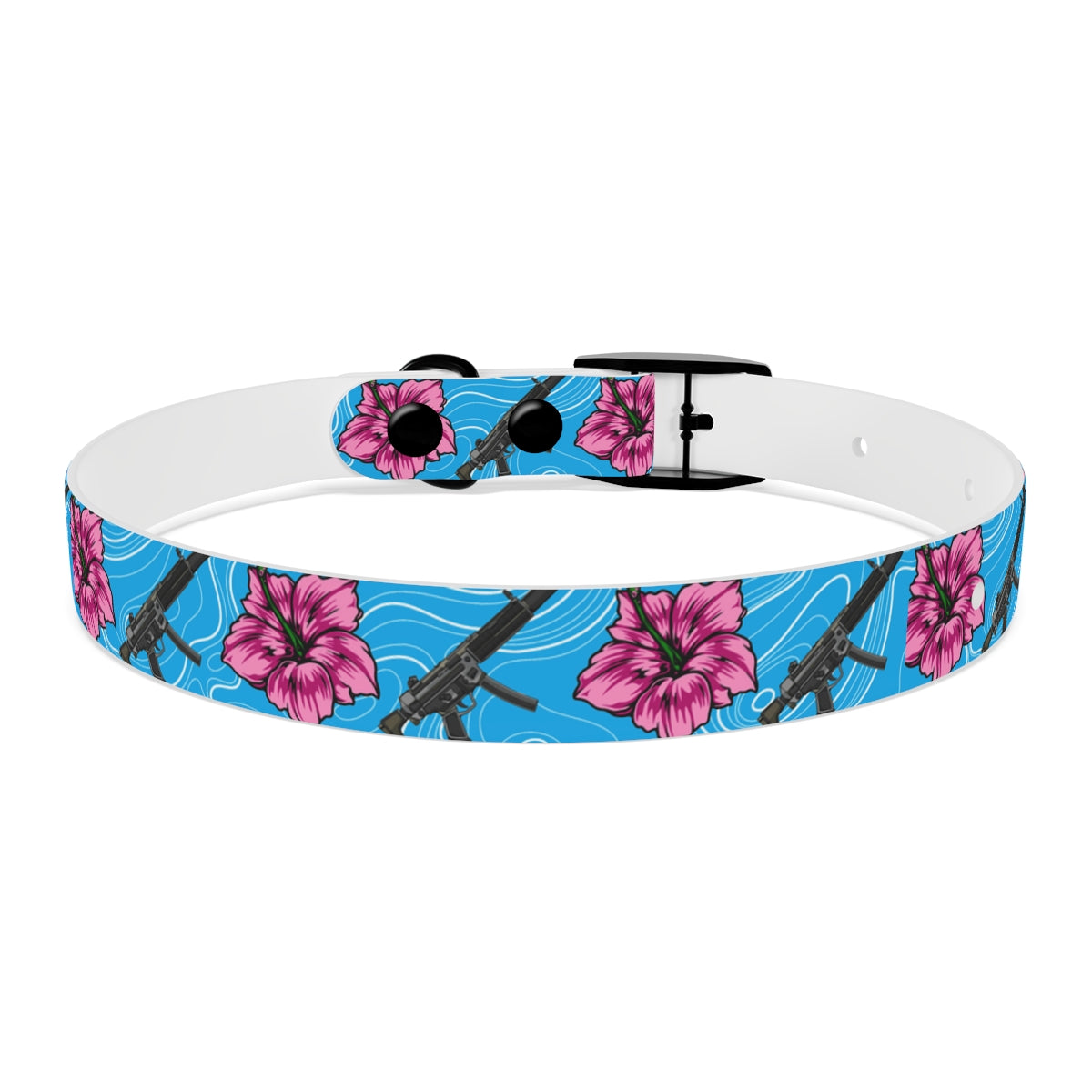 Collar para perros azul hibisco de alta capacidad Rad Palm 