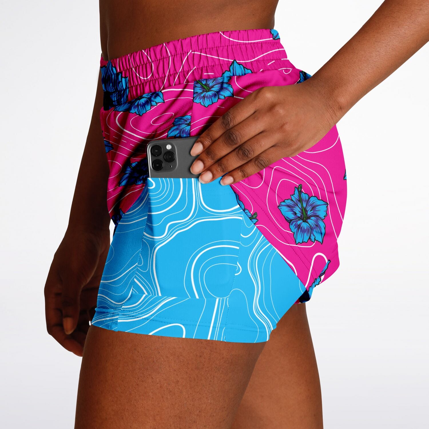 Rad Palm High Capacity Hibiscus Women's 2 in 1 Shorts