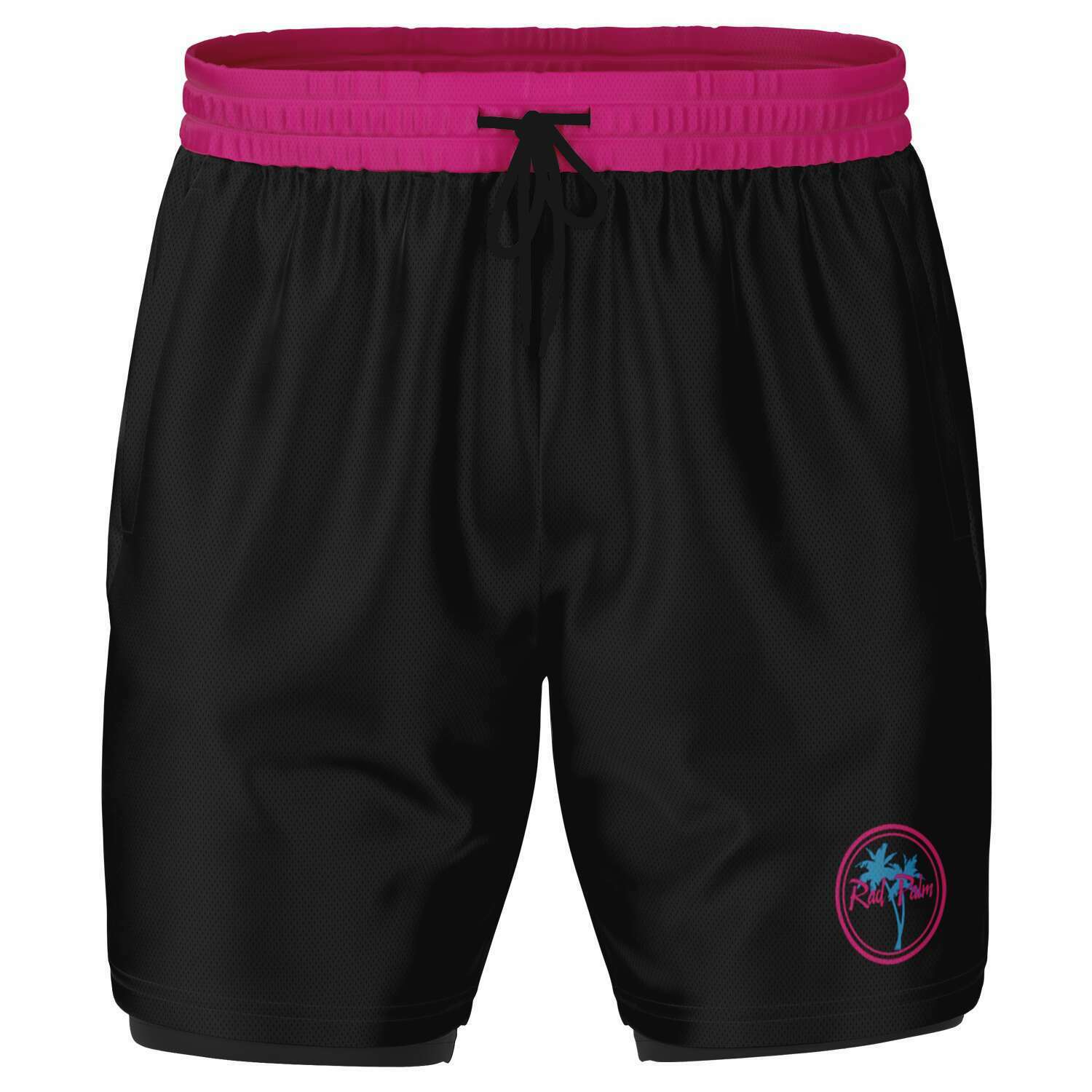 Rad Palm Neon Flamingo Men's 2-in-1 Shorts