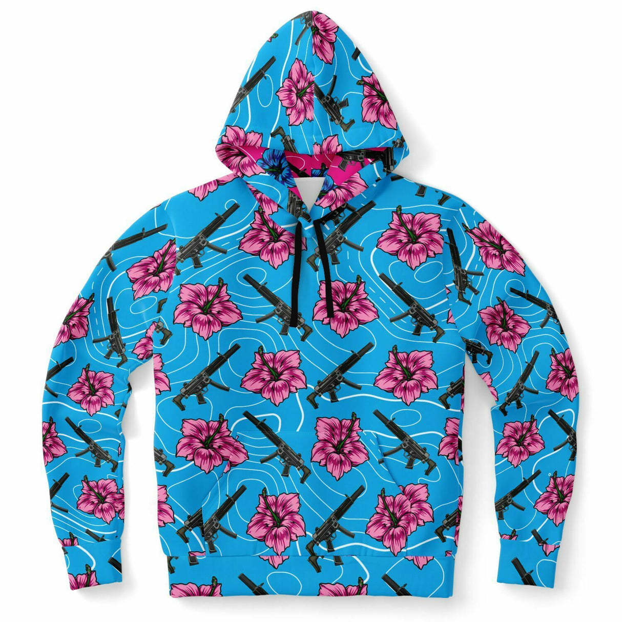 Sudadera con capucha azul hibisco de alta capacidad Rad Palm 