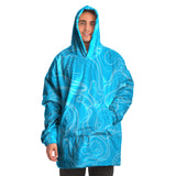 Sudadera con capucha ajustada con diseño topográfico azul Rad Palm 