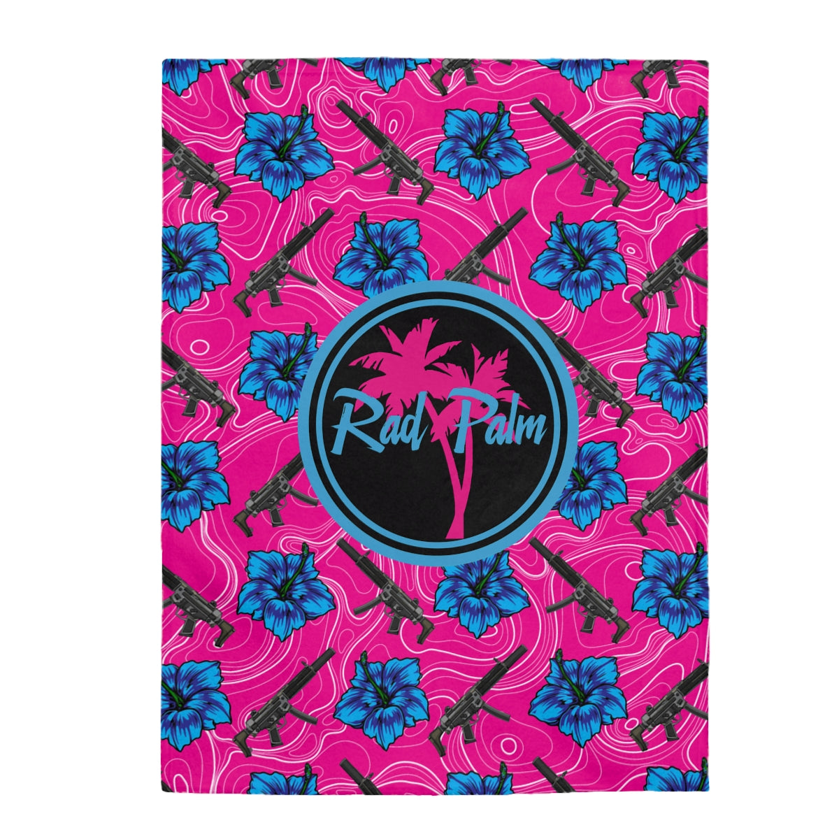 Rad Palm High Capacity Hibiscus Velveteen Plush Blanket