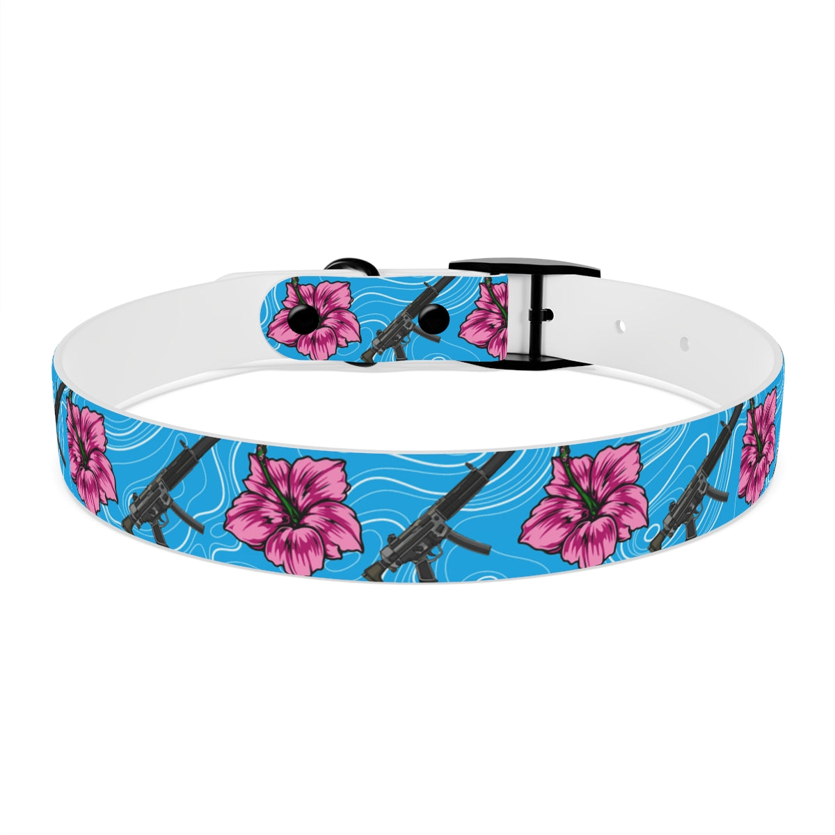 Collar para perros azul hibisco de alta capacidad Rad Palm 