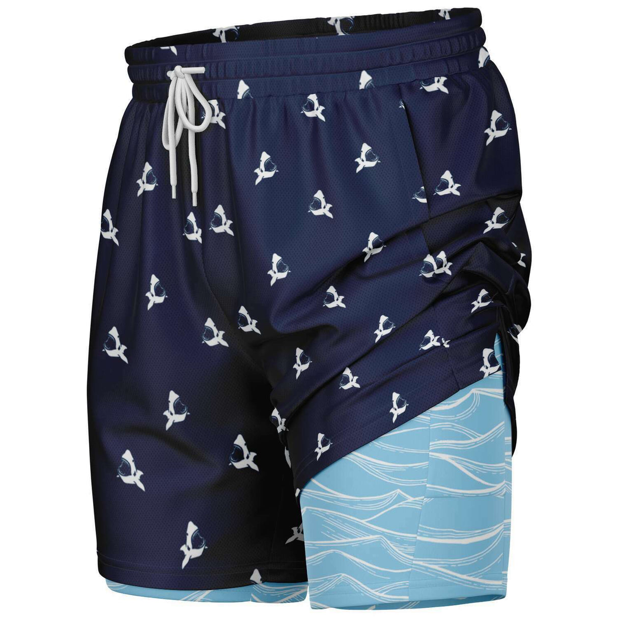Rad Palm Deep Blue Men's 2-in-1 Shorts