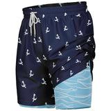 Rad Palm Deep Blue Men's 2-in-1 Shorts