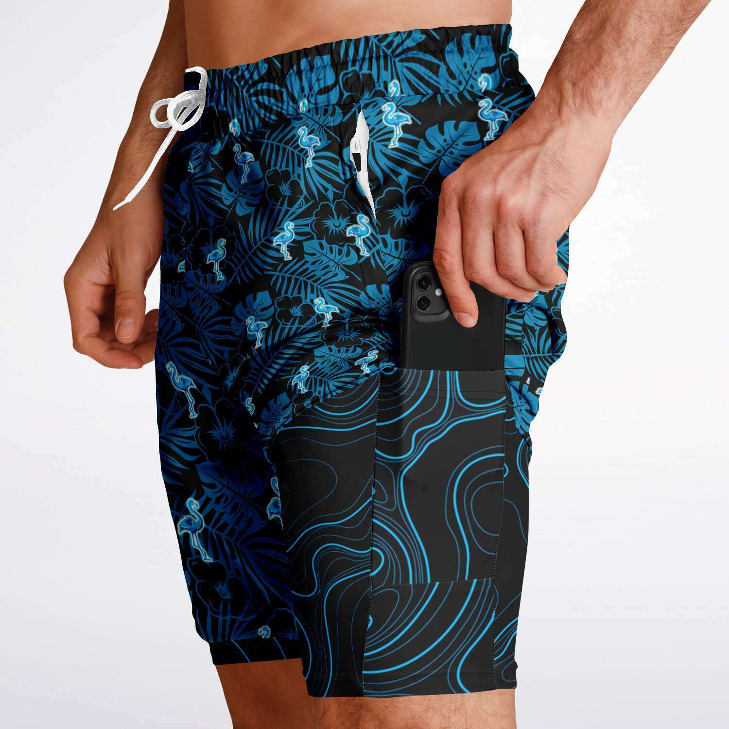 Rad Palm Party Like A Flockstar Men's 2-in-1 Shorts