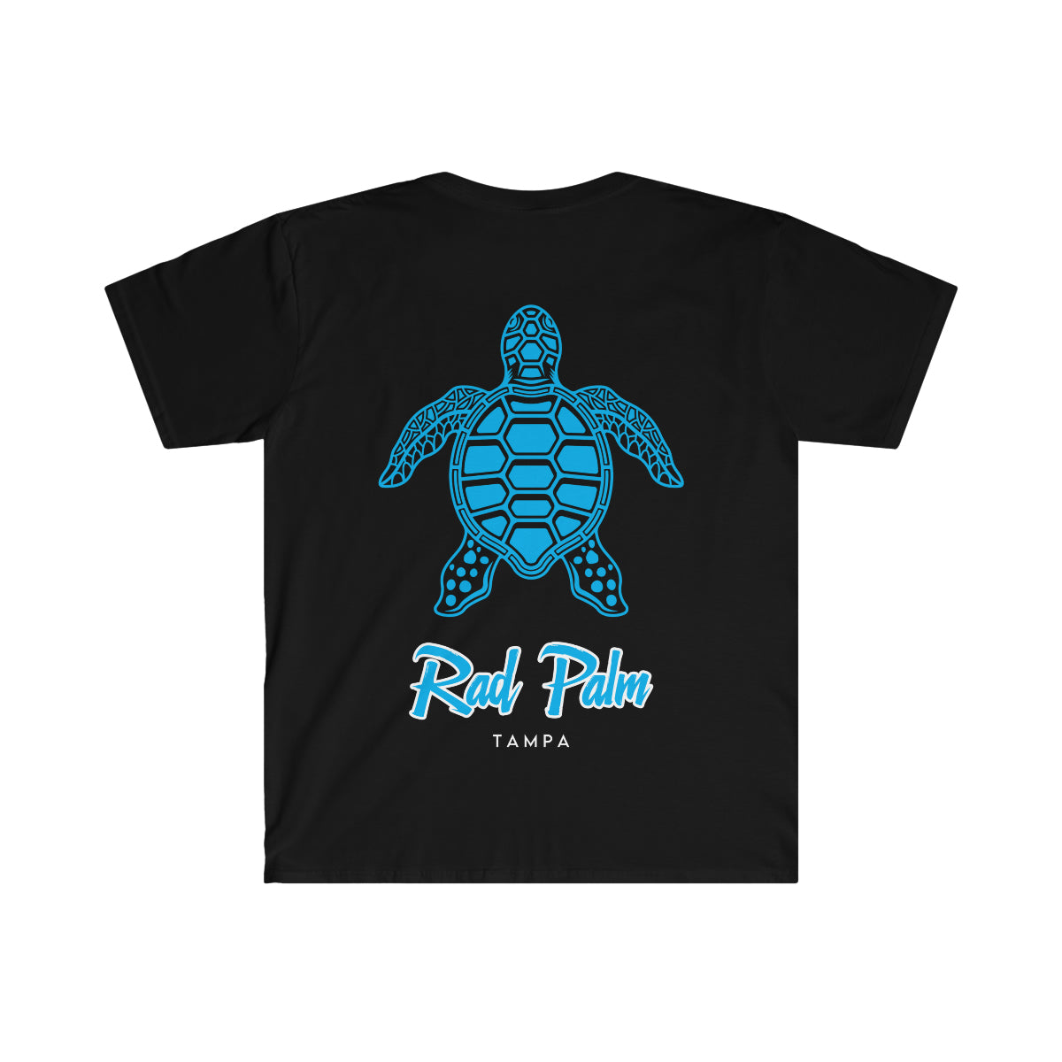 Rad Palm Blue Sea Turtle Unisex Softstyle T-Shirt