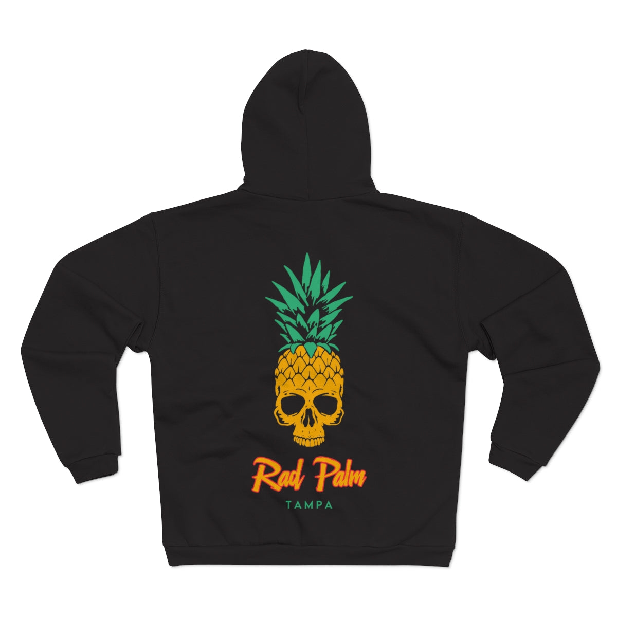 Rad Palm Pineapple Skull Unisex Hooded Zip Sweatshirt