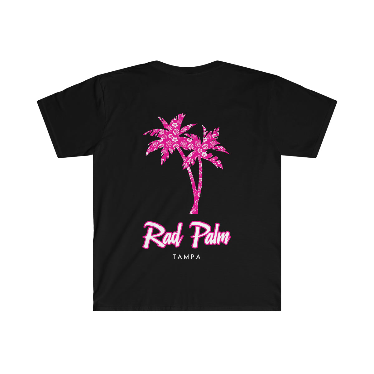 Rad Palm Pink Hibiscus Palm Unisex Softstyle T-Shirt