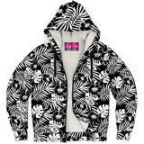 Sudadera con capucha y cremallera de microfibra Rad Palm BLK WHT 