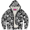 Load image into Gallery viewer, Rad Palm BLK WHT Microfleece Zip Hoodie
